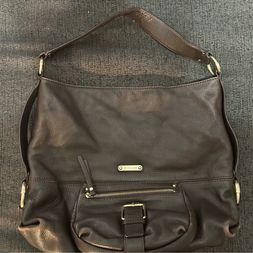 Michael Kors Brown pebbled Leather Shoulder Bag